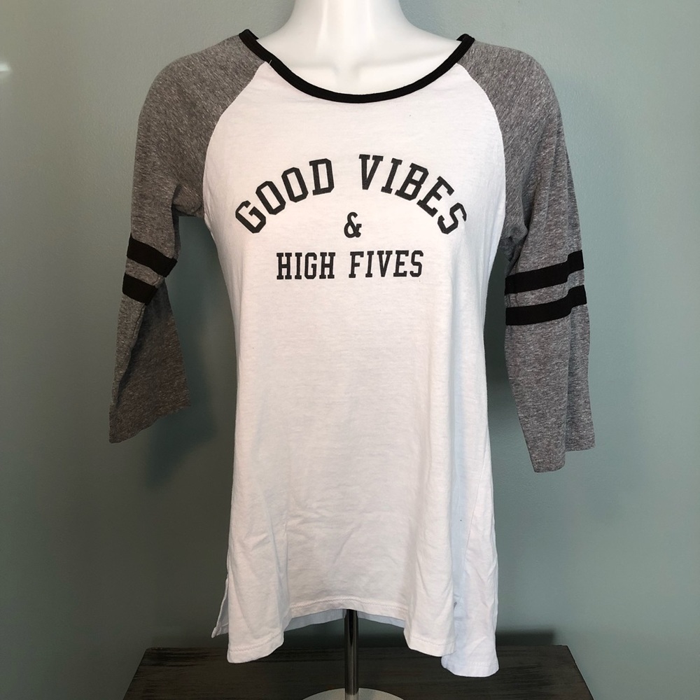 Good Vibes and High Fives Baseball Tee